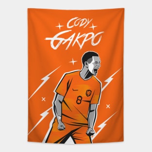 Gakpo #8 NTL 22 Football Celebration Tapestry