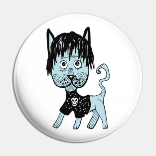 Blue Cat in a Shirt Pin