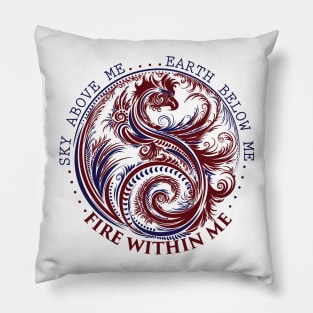 Sky Above Me Earth Below Me Fire Within Me - Yin Yang Dragon Swirl Pillow