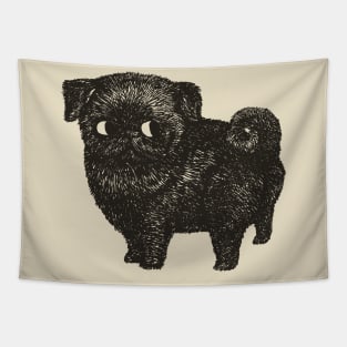 Black Pug Tapestry