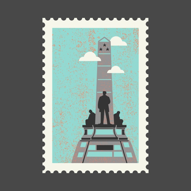 Rizal Monument Luneta Stamp by ARTNOVA