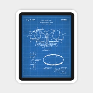 Football Pads Patent - Football Player Team Coach Art - Blueprint Magnet