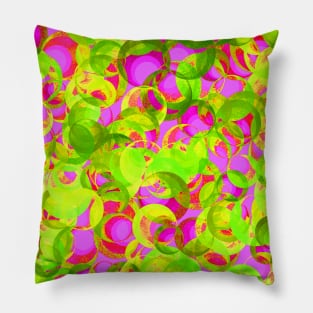 Bubble Abstract Yellow Lime Purple Red Pillow