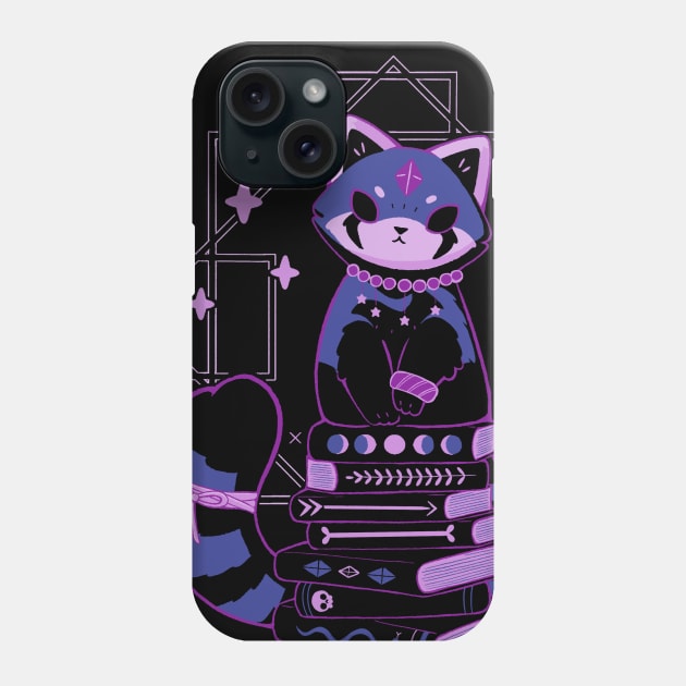 Dark Red Panda with Books Phone Case by xMorfina