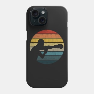 Boxing Boxer Silhouette On A Distressed Retro Sunset product Phone Case