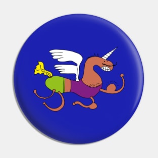 A MANLY AND STRONG FLYING UNICORN Pin