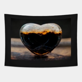 Black Broken Heart Art in Sunset /  Broken Hearts Unwind Designs Tapestry