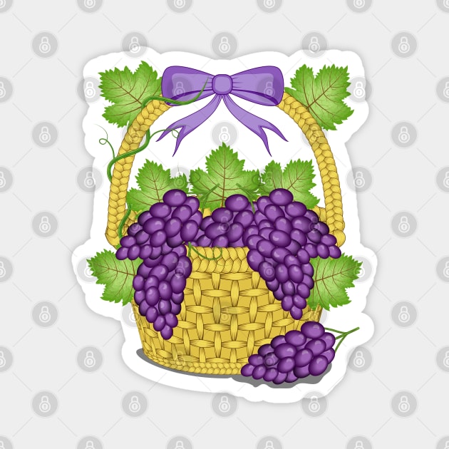 Grapes Basket Magnet by Designoholic