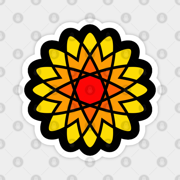 Orange Atom Flower - Sunshine Magnet by ArtsoftheHeart