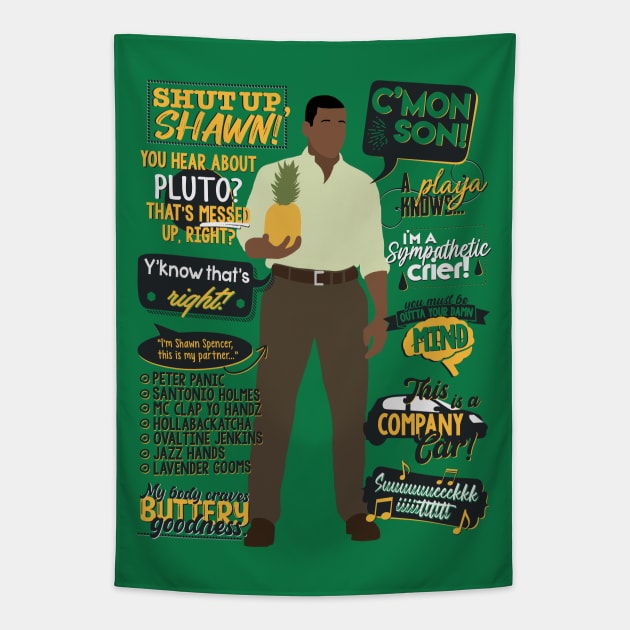 Burton Guster Quotes - Psych Tapestry by MrSaxon101