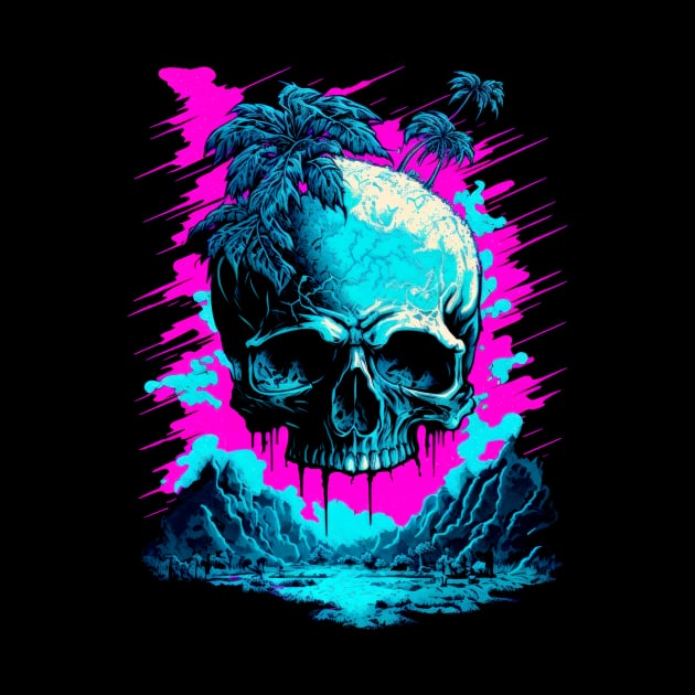 Synthwave Skull Island by JDTee