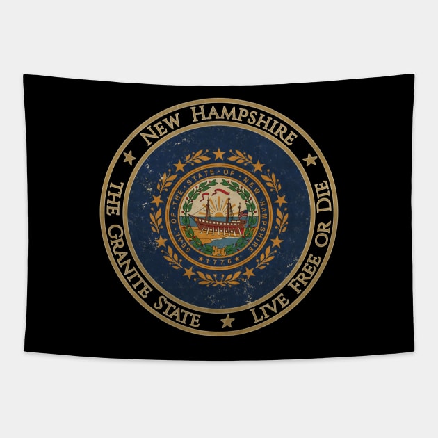 Vintage New Hampshire USA United States of America American State Flag Tapestry by DragonXX