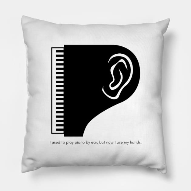 Funny Piano Quote Pillow by Kikabreu