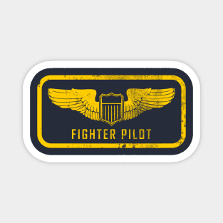 Fighter Pilot Wings Patch (distressed) Magnet