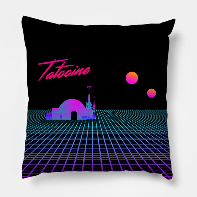 Tatooine 80s Style Pillow by EightUnder