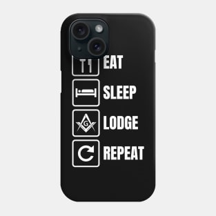 Eat Sleep Lodge Repeat Masonic Freemason Phone Case