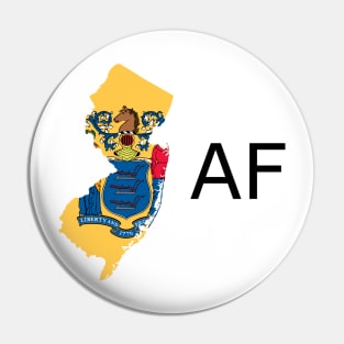 New Jersey Flag State Outline AF (black) Pin