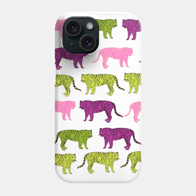 Pink Purple Tigers Phone Case by Manitarka