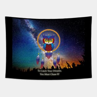 Dream Catcher Owl, Chase your Dreams Tapestry