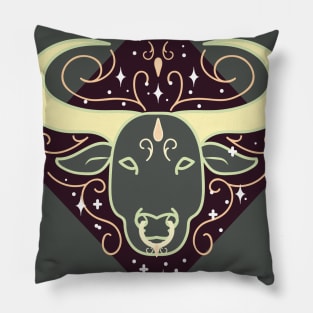 Taurus Bull (Grey) Pillow