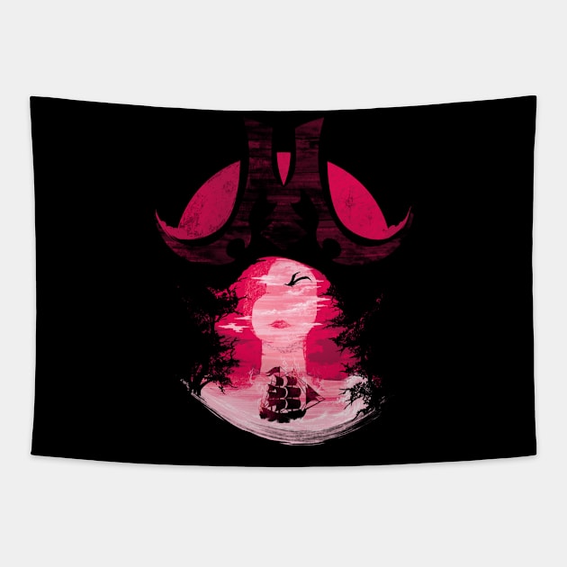 Scarlet Seas Tapestry by stevenlefcourt