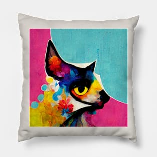 Abstract Cat Pillow