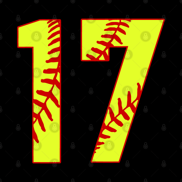 Fastpitch Softball Number 17 #17 Softball Shirt Jersey Uniform Favorite Player Biggest Fan by TeeCreations