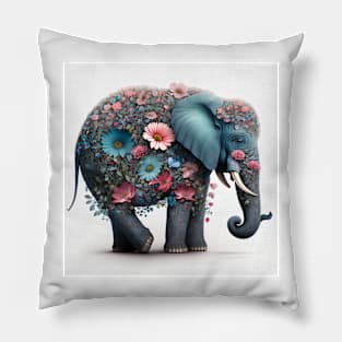 Beautiful Flowered Elephant Pillow