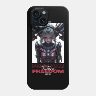 Scarlet Robotic Revolution: Anime Warriors Rising in a Sea of Blood Phone Case