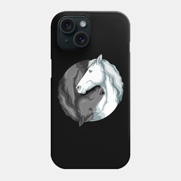 Horseback Riding Yin Yang Yoga Horses Art Equestrian Phone Case by kindOmagic