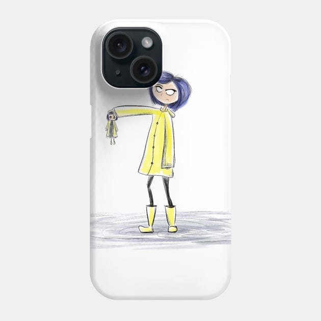 Coraline Watercolor Phone Case by hollydoesart