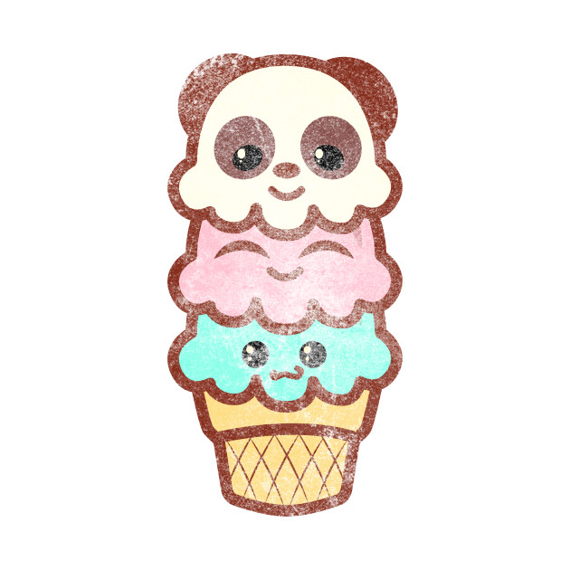 vintage icecream ice cream cone women shirt kawaii cute panda bear