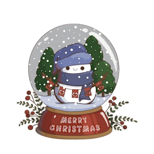 Christmas Snow Globe Snowman T-Shirt