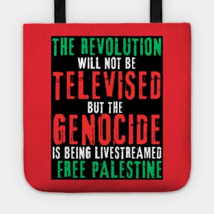 The Revolution Will Not Be Televised But The Genocide Is Being Livestreamed - Flag Colors - White and Blue - Double-sided Tote