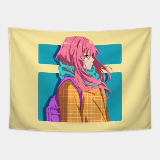 Kawaii anime girl with pink hair Tapestry