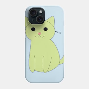 Sitting Cat (Green) Phone Case