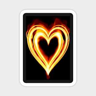 Flaming heart on Fire Magnet