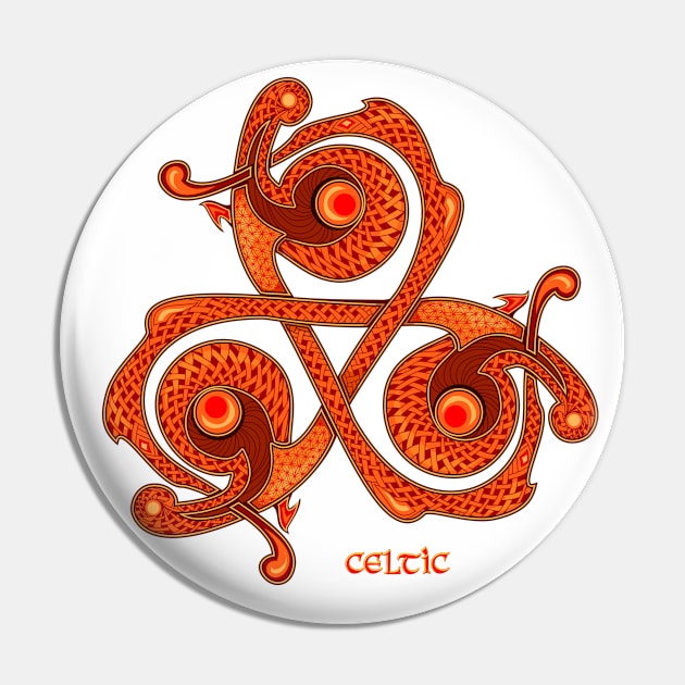 Ancient Breton triskelion Pin by Artist Natalja Cernecka