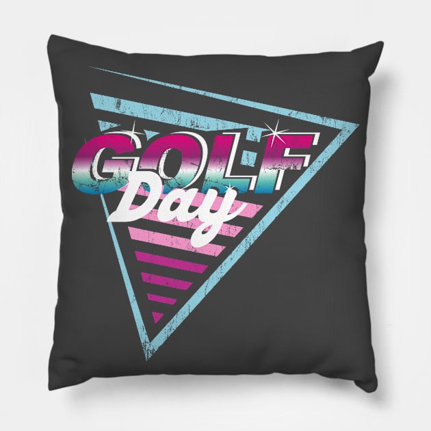 the golf day retro Pillow by osvaldoport76