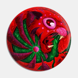 red zuma tiger Pin