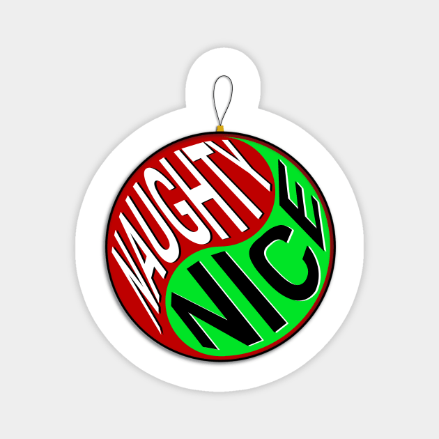 Yin Yang, Naughty & Nice, Christmas Ornament Edition Magnet by Spark of Geniuz