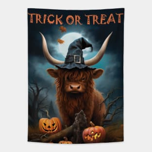 Trick Or treat - Highland Cow Tapestry