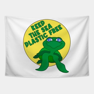 Keep The Sea Plastic Free Tapestry