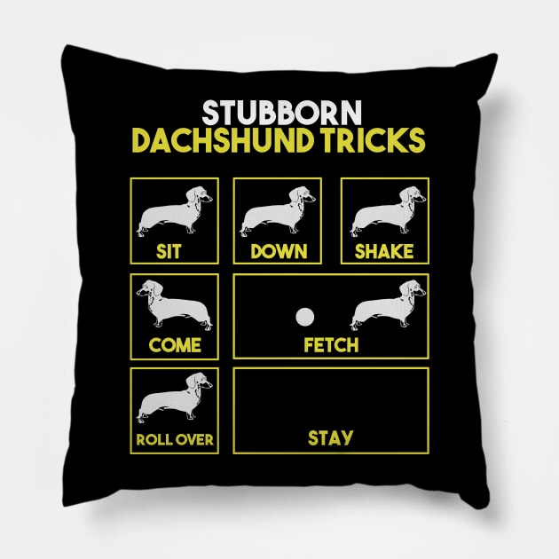 Stubborn Dachshund Tricks Funny Gift Pillow by nhatvv