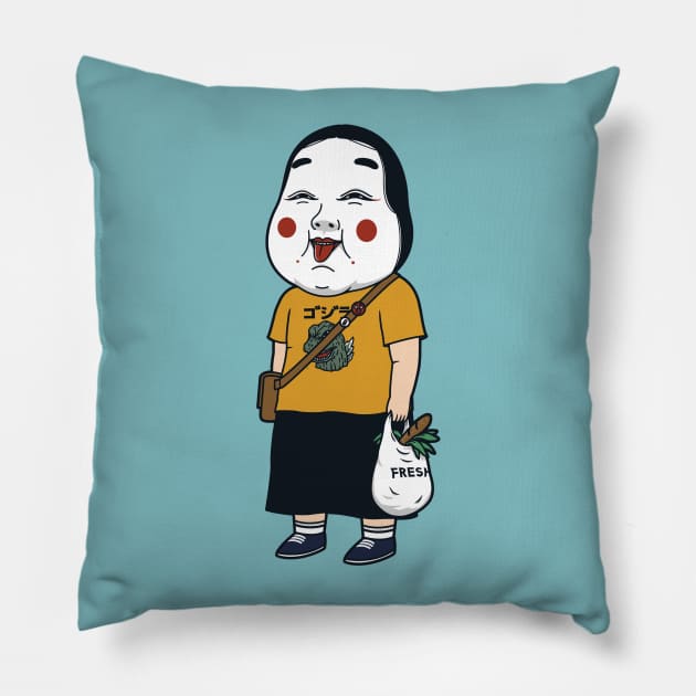 Charming Girl from the Market Pillow by pigboom