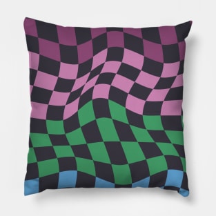 Colorful Checkerboard Pattern 3 Pillow