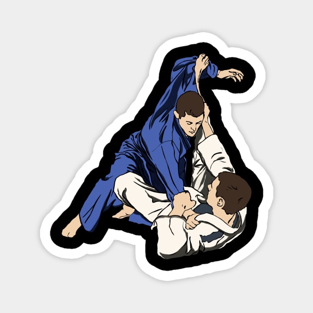 Brazilian Jiu Jitsu BJJ Rolling Magnet by fromherotozero