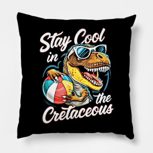 Stay Cool in the Cretaceous - Dinosaur Beach Fun Pillow