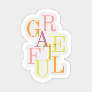 Grateful Falling Letters Magnet