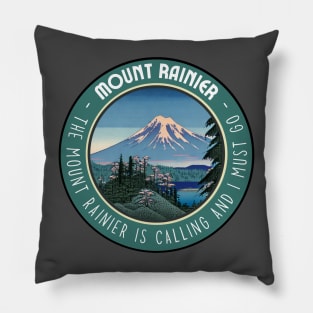 The Mount Rainier is Calling and I Must Go in Japanese Vibes in National Park Pillow